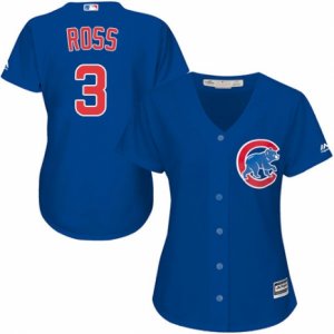Women\'s Majestic Chicago Cubs #3 David Ross Authentic Royal Blue Alternate MLB Jersey