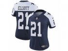 Women Nike Dallas Cowboys #21 Ezekiel Elliott Vapor Untouchable Limited Navy Blue Throwback Alternate NFL Jersey