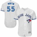Mens Majestic Toronto Blue Jays #55 Russell Martin White Flexbase Authentic Collection MLB Jersey