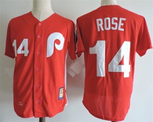 Philadelphia Phillies # 14 Pete Rose red Cooperstown Collection Jersey