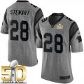 Nike Carolina Panthers #28 Jonathan Stewart Gray Super Bowl 50 Men's Stitched NFL Limited Gridiron Gray Jersey