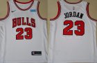 Bulls #23 Michael Jordan White Nike Swingman Jersey