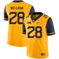 West Virginia Mountaineers 28 Elijah Wellman Gold College Football Jersey