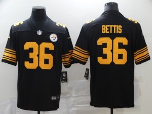 Nike Steelers #36 Jerome Bettis Black Color Rush Limited Jersey
