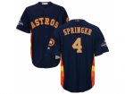 Men Houston Astros #4 George Springer Navy 2018 Gold Program Cool Base Stitched Baseball Jersey