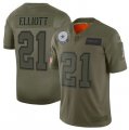 Nike Cowboys #21 Ezekiel Elliott 2019 Olive Salute To Service Limited Jersey