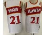 Women Hawks #21 Dominique Wilkins white Hardwood Classics Jersey