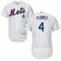 Mens Majestic New York Mets #4 Wilmer Flores White Flexbase Authentic Collection MLB Jersey