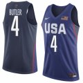 Men Nike Team USA #4 Jimmy Butler Swingman Navy Blue 2016 Olympic Basketball Jersey