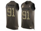 Mens Nike Washington Redskins #91 Ryan Kerrigan Limited Green Salute to Service Tank Top NFL Jersey