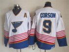 NHL St Louis Blues #9 Corson CCM Throwback white jerseys