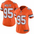 Women's Nike Denver Broncos #95 Derek Wolfe Limited Orange Rush NFL Jersey