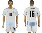 Uruguay #16 Pereira Away Soccer Country Jersey