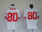 nfl san francisco 49ers #80 rice m&n white