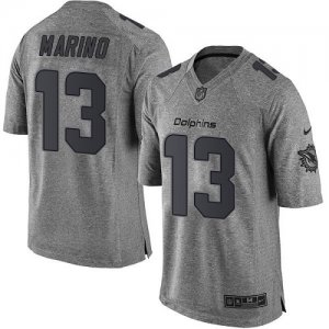 Men Miami Dolphins #13 Dan Marino Gray Gridiron Limited Jersey
