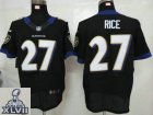 2013 Super Bowl XLVII NEW Baltimore Ravens 27 Rice Black (Elite NEW)