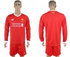 2017-18 Liverpool Home Long Sleeve Soccer Jersey