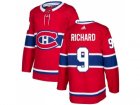 Men Adidas Montreal Canadiens #9 Maurice Richard Red Home Authentic Stitched NHL Jersey