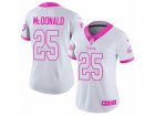 Women Nike Philadelphia Eagles #25 Tommy McDonald Limited White-Pink Rush Fashion NFL Jersey