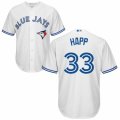 Mens Majestic Toronto Blue Jays #33 J.A. Happ Authentic White Home MLB Jersey