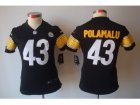 Nike Women Pittsburgh Steelers #43 Popamalu black Limited Jerseys