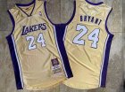 Lakers #24 Kobe Bryant Gold Hall Of Fame Memorial Edition Embroidered Jersey