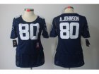 Nike Women Houston Texans #80 Andre Johnson Blue Jerseys(Breast Cancer Awareness)