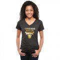 Womens Chicago Bulls Gold Collection V-Neck Tri-Blend T-Shirt Black