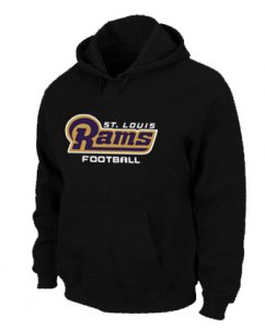 St.Louis Rams Authentic font Pullover Hoodie Black