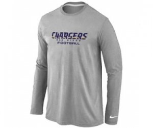 Nike San Diego Charger Authentic font Long Sleeve T-Shirt Grey