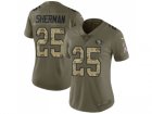 Women San Francisco 49ers #25 Richard Sherman Olive Camo Stitched NFL Limited 2017 Salute to Service Jersey