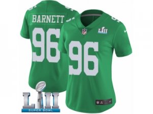 Women Nike Philadelphia Eagles #96 Derek Barnett Limited Green Rush Vapor Untouchable Super Bowl LII NFL Jersey