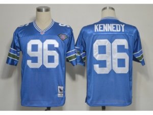 NFL Jerseys Seattle Seahawks #96 Kennedy Blue Throwback 1994