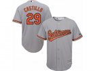 Mens Majestic Baltimore Orioles #29 Welington Castillo Replica Grey Road Cool Base MLB Jersey