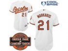 mlb Baltimore Orioles #21 Nick Markakis white Cool Base[20th Anniversary Patch]