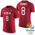 Harrison Barnes USA Dream Twelve Team #8 2016 Rio Olympics Red T-Shirt