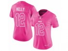 Womens Nike Buffalo Bills #12 Jim Kelly Limited Pink Rush Fashion NFL Jersey