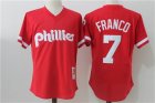 Philadelphia Phillies #7 Maikel Franco Red Cooperstown Collection Mesh Batting Practice Jersey