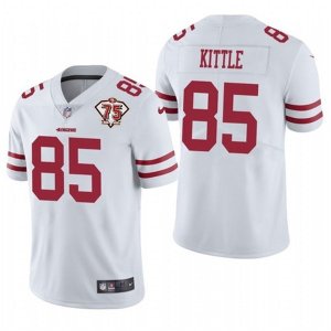 Nike 49ers #85 George Kittle White 75th Anniversary Vapor Untouchable Limited