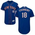 Mens Majestic New York Mets #18 Darryl Strawberry Royal Gray Flexbase Authentic Collection MLB Jersey