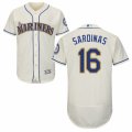 Mens Majestic Seattle Mariners #16 Luis Sardinas Cream Flexbase Authentic Collection MLB Jersey