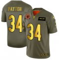 Nike Bears #34 Walter Payton 2019 Olive Gold Salute To Service Limited Jersey