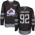 Mens Colorado Avalanche #92 Gabriel Landeskog Black 1917-2017 100th Anniversary Stitched NHL Jersey
