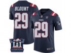 Mens Nike New England Patriots #29 LeGarrette Blount Limited Navy Blue Rush Super Bowl LI Champions NFL Jersey