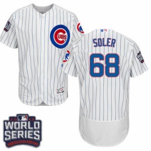 Men\'s Majestic Chicago Cubs #68 Jorge Soler White 2016 World Series Bound Flexbase Authentic Collection MLB Jersey
