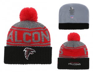 Falcons Team Logo Black Cuffed Knit Hat With Pom YD