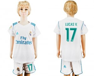 2017-18 Real Madrid 17 LUCAS V. Home Youth Soccer Jersey
