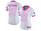 Women Nike Carolina Panthers #37 Dezmen Southward Limited White Pink Rush Fashion NFL Jersey