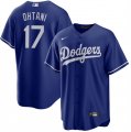 Mens Los Angeles Dodgers #17 Shohei Ohtani Blue Cool Base Stitched Jersey