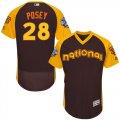 Mens Majestic San Francisco Giants #28 Buster Posey Brown 2016 All-Star National League BP Authentic Collection Flex Base MLB Jersey